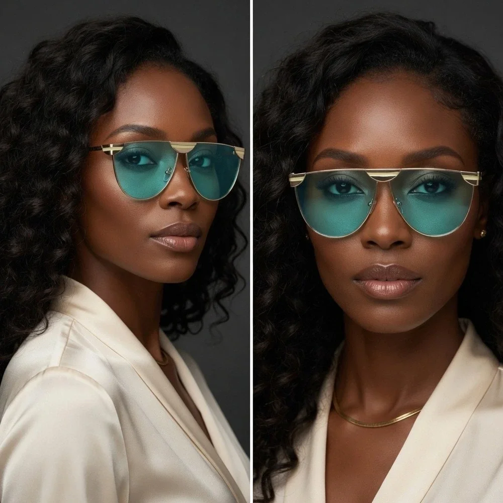 Womens Oversized Shield Sunglasses Teal Tinted Lens Fashion Stylish Female Shape